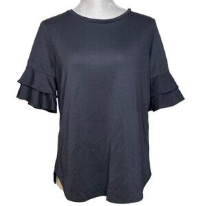 BANANA REPUBLIC Black Bell Sleeve Blouse - Size Small